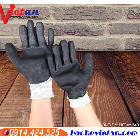 Găng Tay Chống Cắt Cấp Độ 5, Chống Dầu, Towa 540